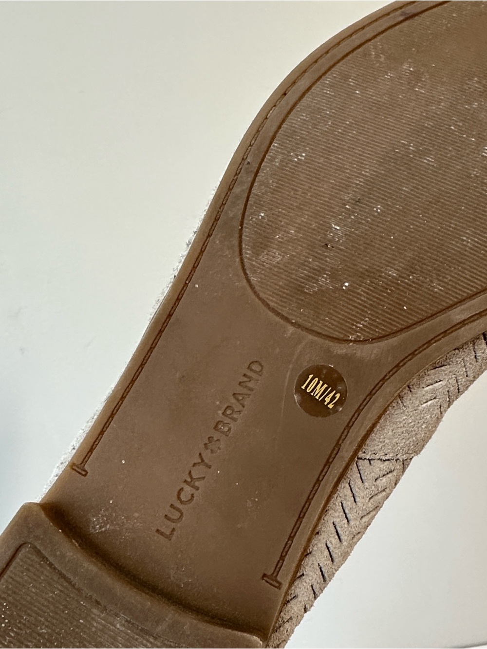Lucky Brand Suede Grey Pointed Loafers Size 10 Brogan Laser Cut - Picture 10 of 16